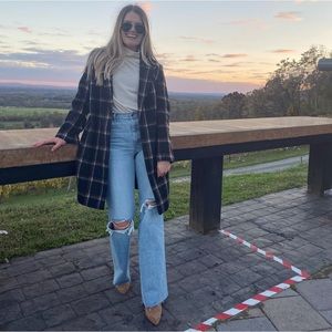 Melrose and Market Nordstrom Plaid Longline Coat